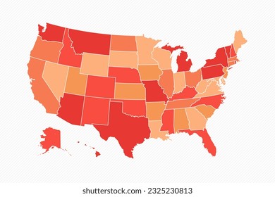 Colorful United States Divided Map Illustration, can be used for business designs, presentation designs or any suitable designs.