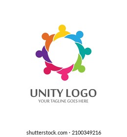 colorful unity concept logo icon vector template