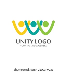 colorful unity concept logo icon vector template