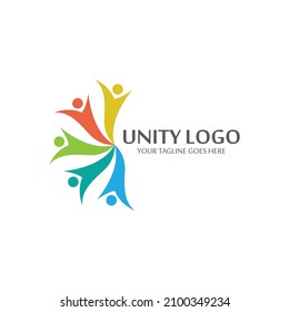 colorful unity concept logo icon vector template