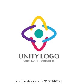 colorful unity concept logo icon vector template
