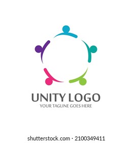 colorful unity concept logo icon vector template