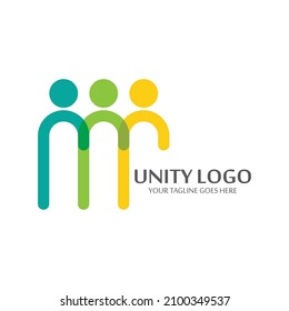 colorful unity concept logo icon vector template