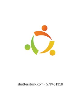 colorful unity concept logo icon vector template