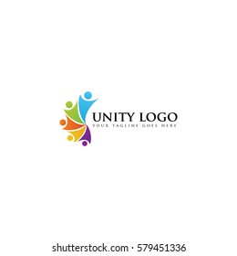 colorful unity concept logo icon vector template