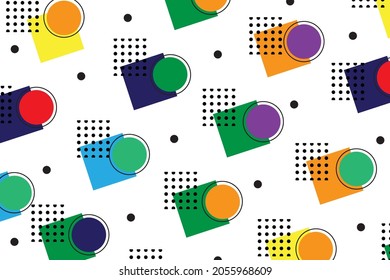 colorful Universal trend geometric shapes background. Design elements for children's book cover, wrapping paper,  Magazine, leaflet, billboard, sales promotion, flyer, brochure and book