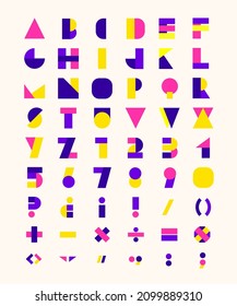 Colorful uppercase alphabet vector set design.illustration style.