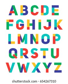 Colorful Uppercase Alphabet Vector Set Design Stock Vector (royalty 