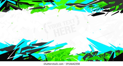 Colorful Urban Cyberpunk Abstract Graffiti Style Background Vector Illustration Art