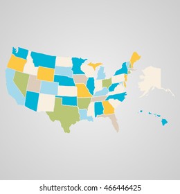 Colorful USA map