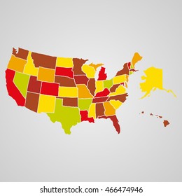 Colorful USA map