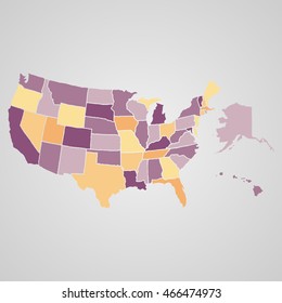 Colorful USA map
