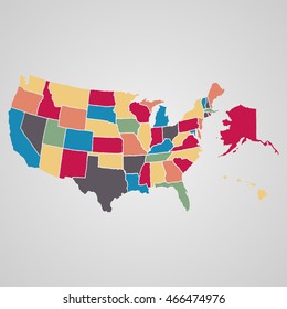 Colorful USA map