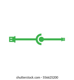 Colorful USB cable vector icon or logo element