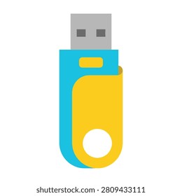 A colorful USB flash drive on a clean white background, symbolizing technology and data storage