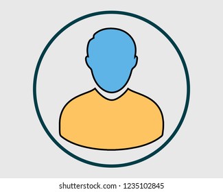 Colorful User Icon on gray Background