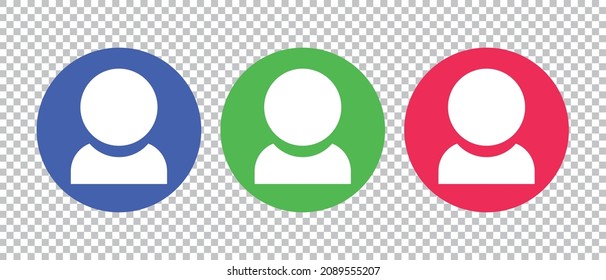 Colorful user icon set. Flat design vector.