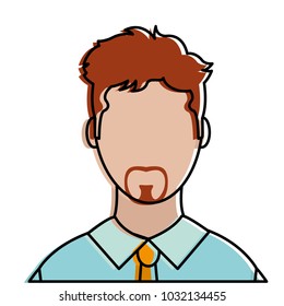 colorful user man with elegant shirt and hair