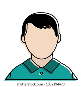 colorful user man with hair and elegant clothes