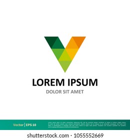Colorful V Letter Icon Vector Logo Template