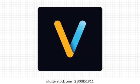 Colorful V Letter Vector Logo, Stylish Gradient Logo Sign V Letter, V Character Logo Symbol