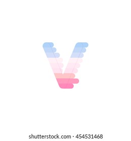 Colorful v Letters, vector design template elements for design