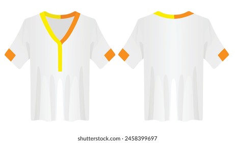 Colorful v neck t shirt. vector