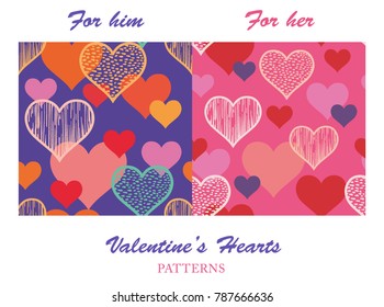 Colorful Valentine Hearts Patterns