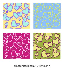 Colorful Valentine Hearts Seamless Pattern
