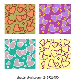 Colorful Valentine Hearts Seamless Pattern