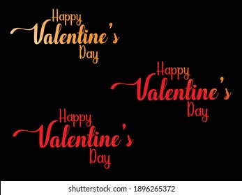 Colorful Valentine's Day background with 3d hearts on red. Vector illustration. Cute love banner or greeting card. Happy Valentines Day typography.