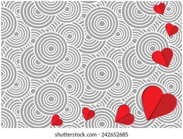 Colorful Valentine's day background with hearts, vector