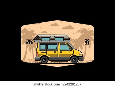 Colorful Van camper illustration badge design