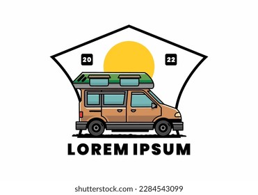 Colorful Van camper illustration badge design