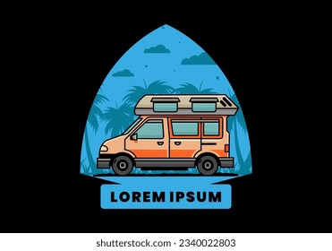 Colorful Van camper illustration badge design