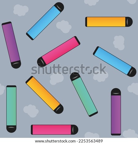 Colorful vape pattern. Electronic cigarettes and vape pattern. Flat vector illustration