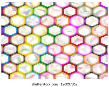 The Colorful Variations Hexagon Background with Copy Space for Add Content or Picture