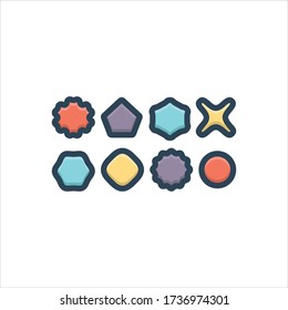 Colorful variety of geometric shape vector illustration icons