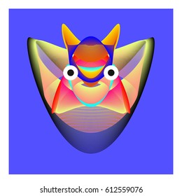 Colorful and Various Animal Face Illustration Icon for wallpaper Background. Dynamic flux Effect design. Abstract  Vector Monster Character Icon Head Design. Modern and Techno Style Pattern.