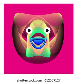 Colorful and Various Animal Face Illustration Icon for wallpaper Background. Dynamic flux Effect design. Abstract  Vector Monster Character Icon Head Design. Modern and Techno Style Pattern.