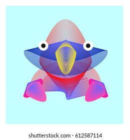 Colorful and Various Animal Face Illustration Icon for wallpaper Background. Dynamic flux Effect design. Abstract  Vector Cartoon Monster Character Icon Head Design. Modern and Techno Style Pattern.