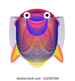 Colorful and Various Animal Face Illustration Icon for wallpaper Background. Dynamic flux Effect design. Abstract  Vector Cartoon Monster Character Icon Head Design. Modern and Techno Style Pattern.