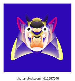 Colorful and Various Animal Face Illustration Icon for wallpaper Background. Dynamic flux Effect design. Abstract  Vector Cartoon Monster Character Icon Head Design. Modern and Techno Style Pattern.