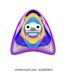 Colorful and Various Animal Face Illustration Icon for wallpaper Background. Dynamic flux Effect design. Abstract  Vector Cartoon Monster Character Icon Head Design. Modern and Techno Style Pattern.