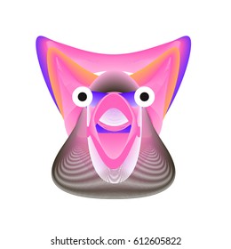 Colorful and Various Animal Face Illustration Icon for wallpaper Background. Dynamic flux Effect design. Abstract  Vector Cartoon Monster Character Icon Head Design. Modern and Techno Style Pattern.