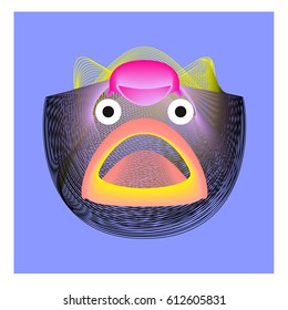 Colorful and Various Animal Face Illustration Icon for wallpaper Background. Dynamic flux Effect design. Abstract  Vector Cartoon Monster Character Icon Head Design. Modern and Techno Style Pattern.