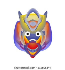 Colorful and Various Animal Face Illustration Icon for wallpaper Background. Dynamic flux Effect design. Abstract  Vector Cartoon Monster Character Icon Head Design. Modern and Techno Style Pattern.