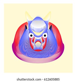 Colorful and Various Animal Face Illustration Icon for wallpaper Background. Dynamic flux Effect design. Abstract  Vector Cartoon Monster Character Icon Head Design. Modern and Techno Style Pattern.