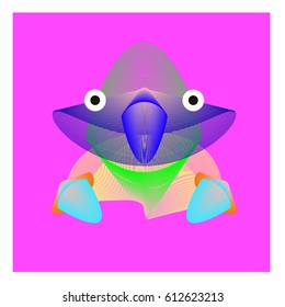Colorful and Various Animal Face Illustration Icon for wallpaper Background. Dynamic flux Effect design. Abstract  Vector Cartoon Monster Character Icon Head Design. Modern and Techno Style Pattern.
