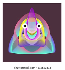 Colorful and Various Animal Face Illustration Icon for wallpaper Background. Dynamic flux Effect design. Abstract  Vector Cartoon Monster Character Icon Head Design. Modern and Techno Style Pattern.